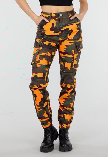 Oranje Camouflage Cargo Broek
