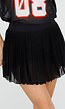 Zwarte Mesh Plissé Skort met Stretch
