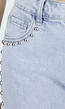 Lichtblauwe Denim Barrel Jeans met Studs en Stretch