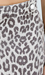 Denim Leopard Print Skort met Overslag
