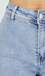 Lichtblauwe Denim Wide Leg Jeans met Rechte Pijpen en Stretch