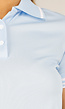 Lichtblauwe Cropped Polo Top met Kraag Knoopsluiting en Strepen