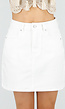 Witte Denim Mini Rok met Stretch
