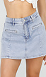 Lichtblauwe Denim Skort met Voorzakken en Ritssluiting