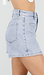 Lichtblauwe Denim Skort met Voorzakken en Ritssluiting