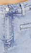 Lichtblauwe Denim Skort met Voorzakken en Ritssluiting