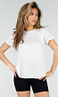 Wit Sport T-Shirt met Mesh Rug en Korte Mouwen