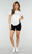 Wit Sport T-Shirt met Mesh Rug en Korte Mouwen