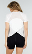 Wit Sport T-Shirt met Mesh Rug en Korte Mouwen