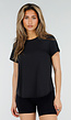 Zwart Sport T-shirt met Mesh en Gekruiste Rug