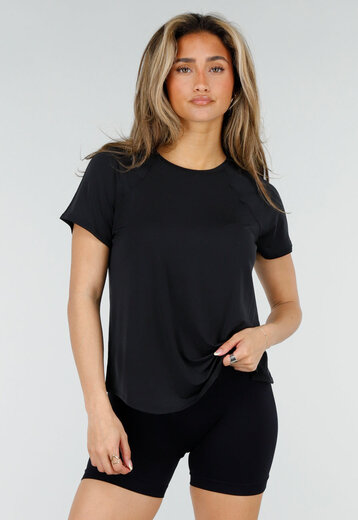Zwart Sport T-shirt met Mesh