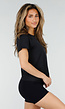 Zwart Sport T-shirt met Mesh en Gekruiste Rug