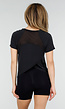 Zwart Sport T-shirt met Mesh en Gekruiste Rug