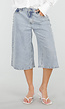 Lichtblauwe Denim Bermuda Shorts met Studs en Rechte Pijpen