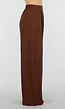 Bruine Wide Leg Broek met Elastische Taille en Plooien