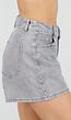 Grijze Denim Shorts met Studs en Rechte Pijpen