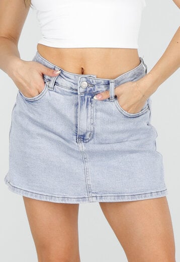 Lichtblauwe Denim Skort met Stretch