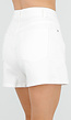Witte Denim Skort met Rechte Pasvorm en Steekzakken