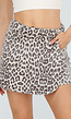 Denim Leopard Print Skort met Overslag