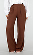 Bruine Wide Leg Linnenlook Broek
