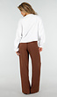 Bruine Wide Leg Broek met Elastische Taille en Plooien