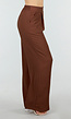 Petite High Waist Bruine Linnen Look Broek met Tailleband