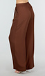 Petite High Waist Bruine Linnen Look Broek met Tailleband