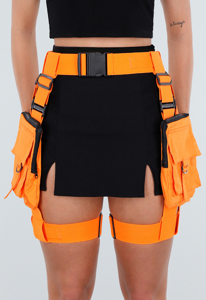 Oranje Cargo Riem met Zakken en Verstelbare Beenriemen