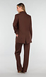 Bruine Oversized Stretch Blazer met Schoudervullingen