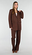 Bruine Oversized Stretch Blazer met Schoudervullingen