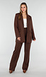 Bruine Oversized Stretch Blazer met Schoudervullingen