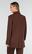 Bruine Oversized Stretch Blazer met Schoudervullingen