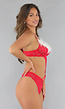 Rode Kanten Kerst Lingerie Bodysuit