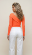 Neon Oranje Asymmetrische Glitter Top
