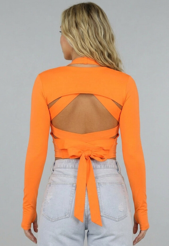 Fel Oranje Crop Bolero