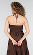 Bruine Halter Midi Jurk met Open Rug