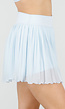 Lichtblauwe Plissé Skort met Hoge Taille en Mesh