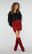 Bordeaux Rode Mini Rok met Overslag en Stretch