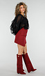 Bordeaux Rode Mini Rok met Overslag en Stretch