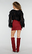 Bordeaux Rode Mini Rok met Overslag en Stretch