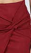 Bordeaux Rode Mini Rok met Overslag en Stretch
