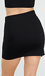 Zwarte Mini Rok met Overslag en Aansluitende Stretch Pasvorm