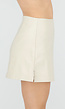 Beige Mini Skort met Stretch en Aansluitende Pasvorm