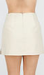Beige Mini Skort met Stretch en Aansluitende Pasvorm