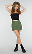Groene Korte Skort met Stretch en Binnenbroekje