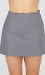 Grijze Mini Skort met A-Lijn Pasvorm en Stretch Stof
