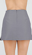 Grijze Mini Skort met A-Lijn Pasvorm en Stretch Stof
