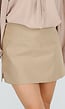 Beige Mini Skort met Stretch