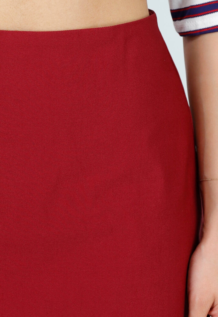 Rode Korte Skort met Stretch en Binnenbroekje