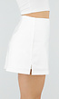 Witte Mini Skort met Stretch en Aansluitende Pasvorm